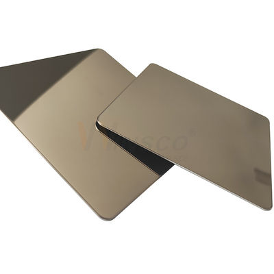 جودة  AISI 201 304 316 Champagne Gold Stainless Steel Sheet With Super Mirror Finish مصنع