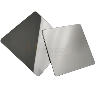 جودة  Ornamental Super Mirror Stainless Steel Sheet 201 304 316 Grade With Silver PVD Color مصنع