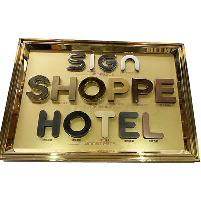 جودة  Laser Cutting 201 304 316 Grade Stainless Steel Hotel Signage Metal Fabrication مصنع