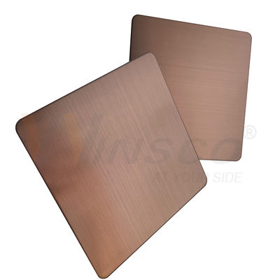 جودة  GB 201 304 316 Hairline Stainless Steel Sheet Brown PVD Color Accept Customized مصنع