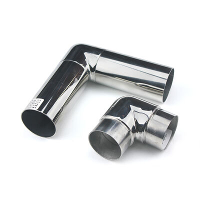 جودة  SS201 SS304 SS316 Short 90° Stainless Steel Handrail Elbow for 38.1mm & 50.8mm Round Tubes مصنع