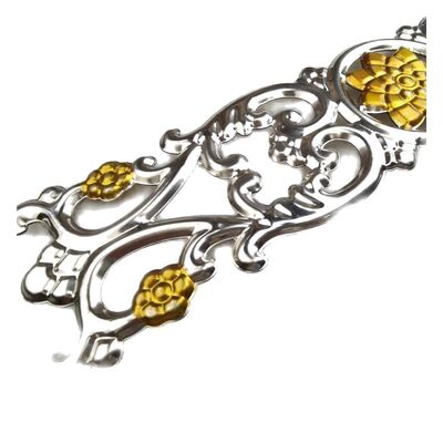 جودة  Customizable Stainless Steel Decorative Scrolls & Floral Ornaments with Polished Silver Finish for Architectural Metalwork مصنع