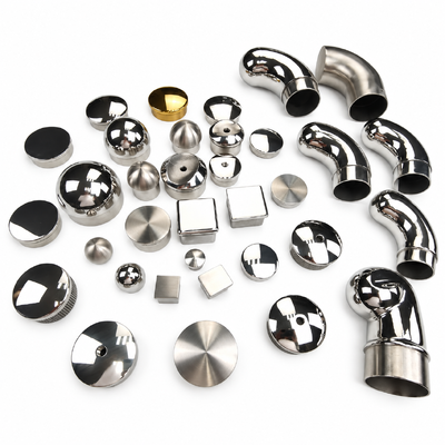 جودة  SUS 201 304 316 Stainless Steel Round and Square Tube End Caps for Handrails مصنع