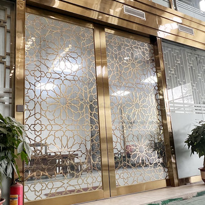 PVD اللون الفولاذ المقاوم للصدأ شاشة التقسيم غرفة المعيشة مقسم مع الزجاج المقسى