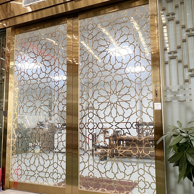 PVD اللون الفولاذ المقاوم للصدأ شاشة التقسيم غرفة المعيشة مقسم مع الزجاج المقسى
