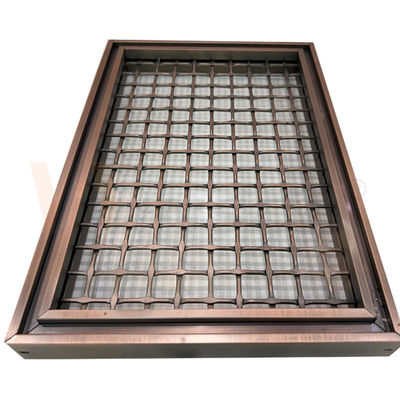 PVD Color Square Shape 316 Grid Stainless Steel Wire Mesh Panels لمقسم الفضاء