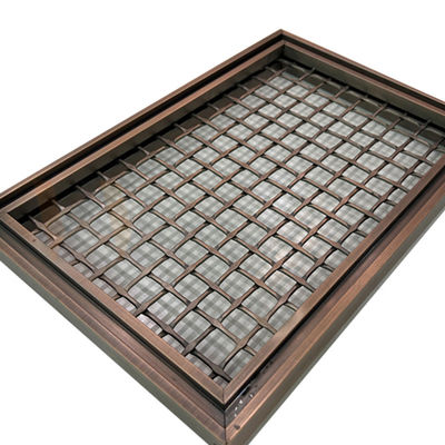 PVD Color Square Shape 316 Grid Stainless Steel Wire Mesh Panels لمقسم الفضاء