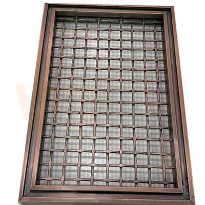 PVD Color Square Shape 316 Grid Stainless Steel Wire Mesh Panels لمقسم الفضاء