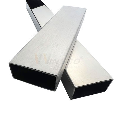 AISI 201 304 316 أنابيب الحاجز غير المقاوم للصدأ 0.5mm-2.7mm Thcikenss 20mmx40mm أنابيب مستطيلة من الفولاذ المقاوم للصدأ