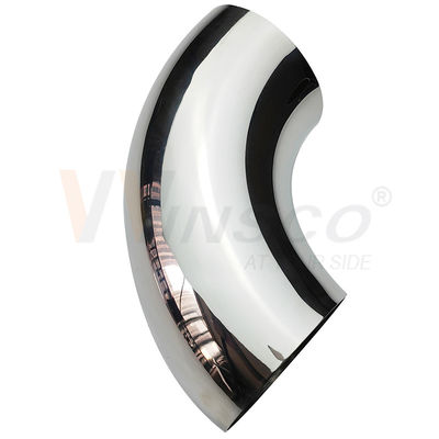 AISI 201 304 316 مرآة ساتين 76.2mm 3 بوصة OD الفولاذ المقاوم للصدأ المقبض الكوع 1.2mm-2.0mm سميكة