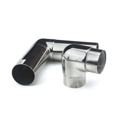 Mirror Polished Stainless Steel 90 Degree Handrail Elbow Connector for Round Tubes