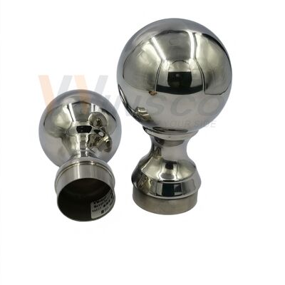 الدرجة 304 316 التركيبات الدرج غير المقاوم للصدأ 80mm Dia الفولاذ المقاوم للصدأ الحديقة الزخرفية الكرة ل 50.8mm 2 بوصة أنبوب مستدير