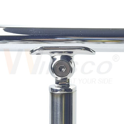 Angle Adjustable 25.4mm (1") Tube Mount Stainless Steel Railing Saddle Handrail Bracket | Winsco Metal VA104