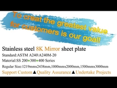 التيتانيوم الذهب 304 الفولاذ المقاوم للصدأ مرآة الانتهاء 1219mm للزينة